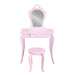 Keezi Pink Kids Vanity Dressing Table Stool Set Mirror Princess Children Makeup - Delldesign Living - Furniture > Bedroom - free-shipping