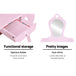 Keezi Pink Kids Vanity Dressing Table Stool Set Mirror Princess Children Makeup - Delldesign Living - Furniture > Bedroom - free-shipping