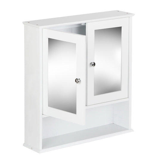 Artiss Bathroom Tallboy Storage Cabinet with Mirror - White - Delldesign Living - Furniture > Bathroom - free-shipping, hamptons