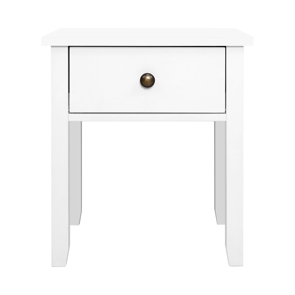 Bedside Tables Drawer Side Table Nightstand White Storage Cabinet White Lamp - Delldesign Living - Furniture > Bedroom - free-shipping, hamptons