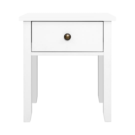 Bedside Tables Drawer Side Table Nightstand White Storage Cabinet White Lamp - Delldesign Living - Furniture > Bedroom - free-shipping, hamptons