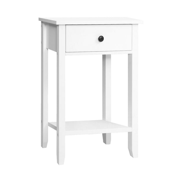 Bedside Tables Drawer Side Table Nightstand White Storage Cabinet White Shelf - Delldesign Living - Furniture > Bedroom - free-shipping, hamptons
