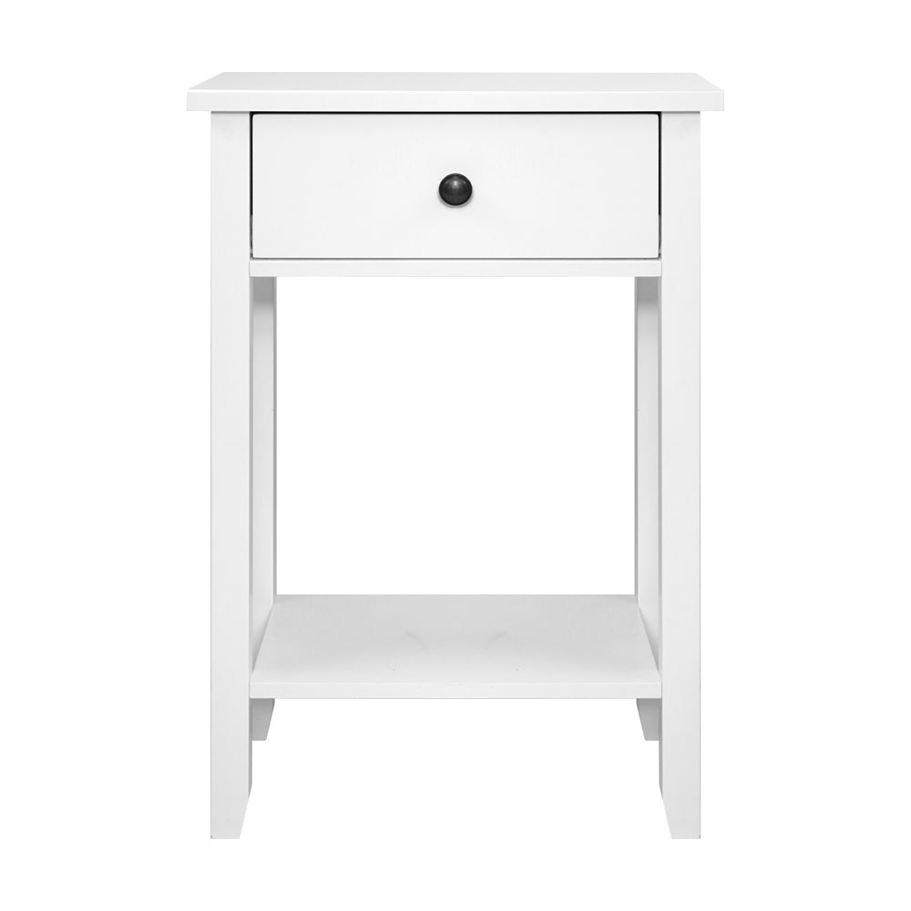 Bedside Tables Drawer Side Table Nightstand White Storage Cabinet White Shelf - Delldesign Living - Furniture > Bedroom - free-shipping, hamptons