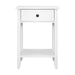 Bedside Tables Drawer Side Table Nightstand White Storage Cabinet White Shelf - Delldesign Living - Furniture > Bedroom - free-shipping, hamptons