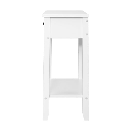 Bedside Tables Drawer Side Table Nightstand White Storage Cabinet White Shelf - Delldesign Living - Furniture > Bedroom - free-shipping, hamptons