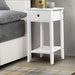 Bedside Tables Drawer Side Table Nightstand White Storage Cabinet White Shelf - Delldesign Living - Furniture > Bedroom - free-shipping, hamptons