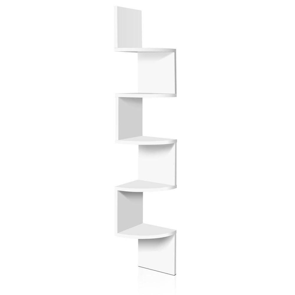 Artiss 5 Tier Corner Wall Shelf - White - Delldesign Living - Furniture > Living Room - free-shipping, hamptons