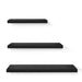 Artiss 3 Piece Floating Wall Shelves - Black - Delldesign Living - Home & Garden > Storage - free-shipping