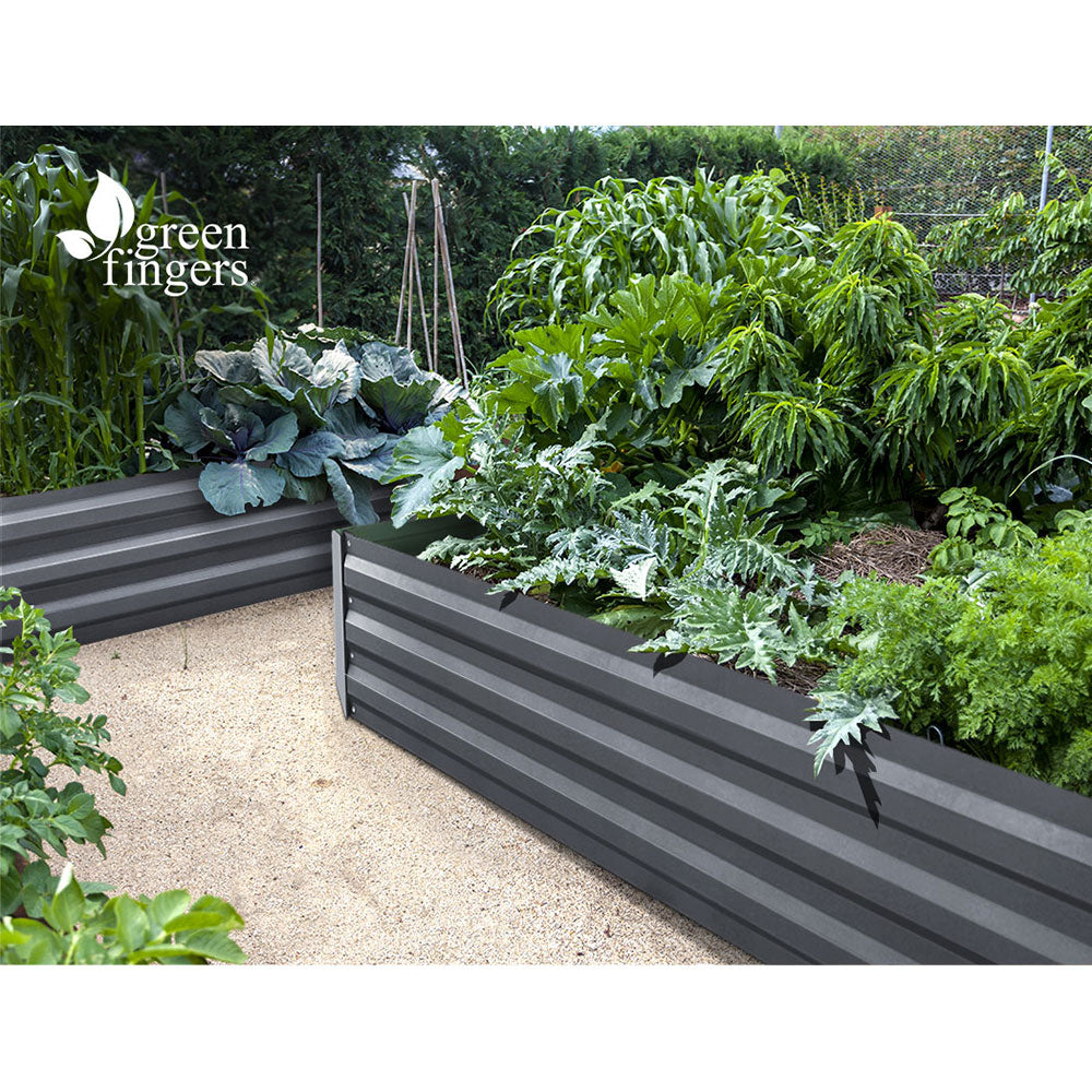 Green Fingers 150 x 90cm Galvanised Steel Garden Bed - Aliminium Grey - Delldesign Living - Home & Garden > Garden Beds - 