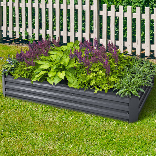 Greenfingers 180x90x30CM Galvanised Raised Garden Bed Steel Instant Planter - Delldesign Living - Home & Garden > Garden Beds - 