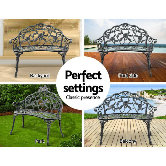 Gardeon Victorian Garden Bench - Green - Delldesign Living - Furniture > Outdoor - free-shipping