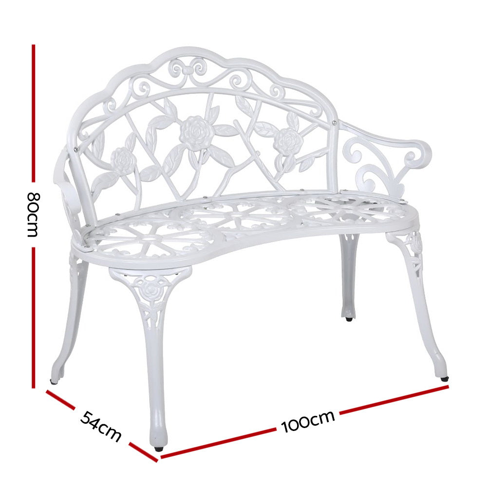 Gardeon Victorian Garden Bench White - Delldesign Living - Furniture > Outdoor - free-shipping