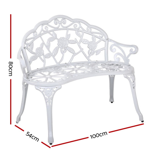 Gardeon Victorian Garden Bench White - Delldesign Living - Furniture > Outdoor - free-shipping