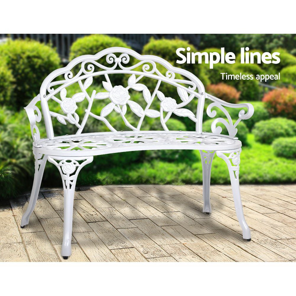 Gardeon Victorian Garden Bench White - Delldesign Living - Furniture > Outdoor - free-shipping