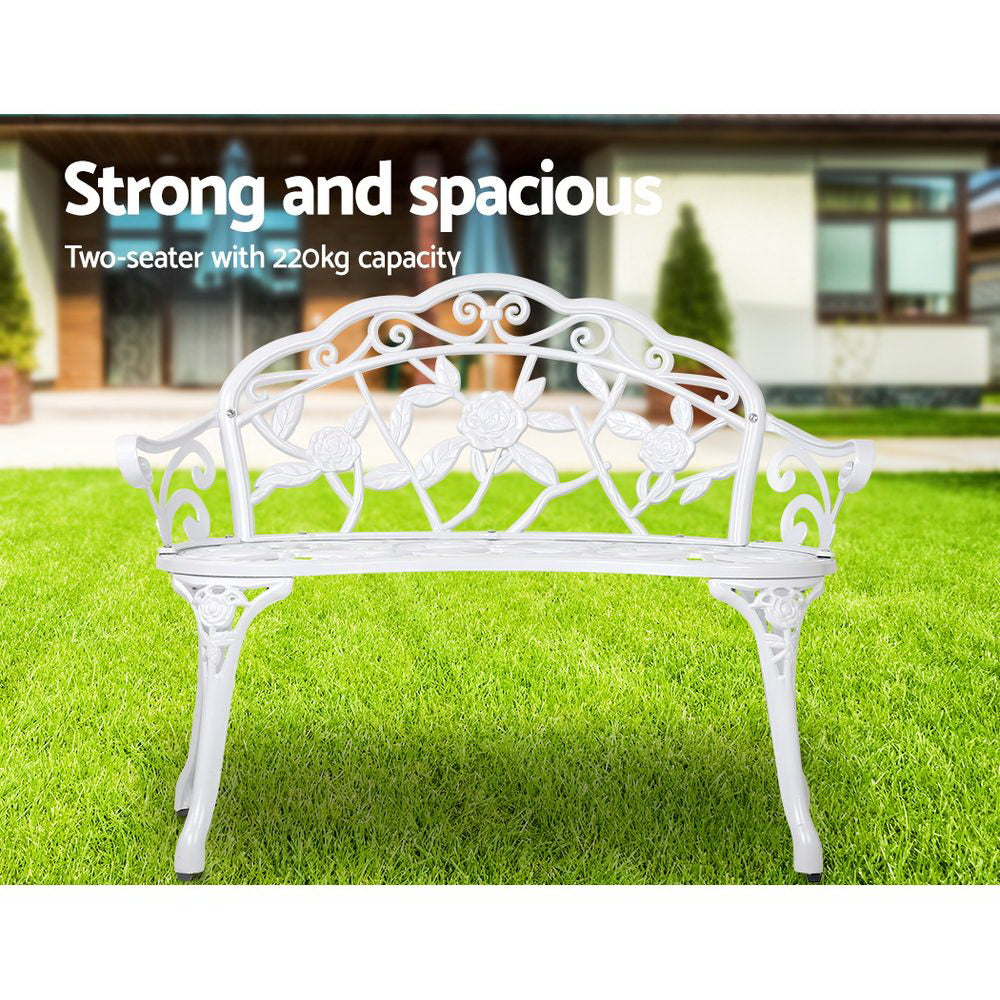 Gardeon Victorian Garden Bench White - Delldesign Living - Furniture > Outdoor - free-shipping