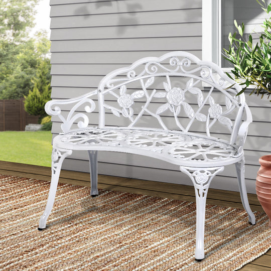 Gardeon Victorian Garden Bench White - Delldesign Living - Furniture > Outdoor - free-shipping