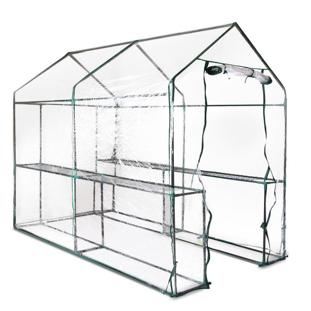 Greenfingers Greenhouse Garden Shed Green House 1.9X1.2M Storage Greenhouses Clear - Delldesign Living - Home & Garden > Green Houses - 