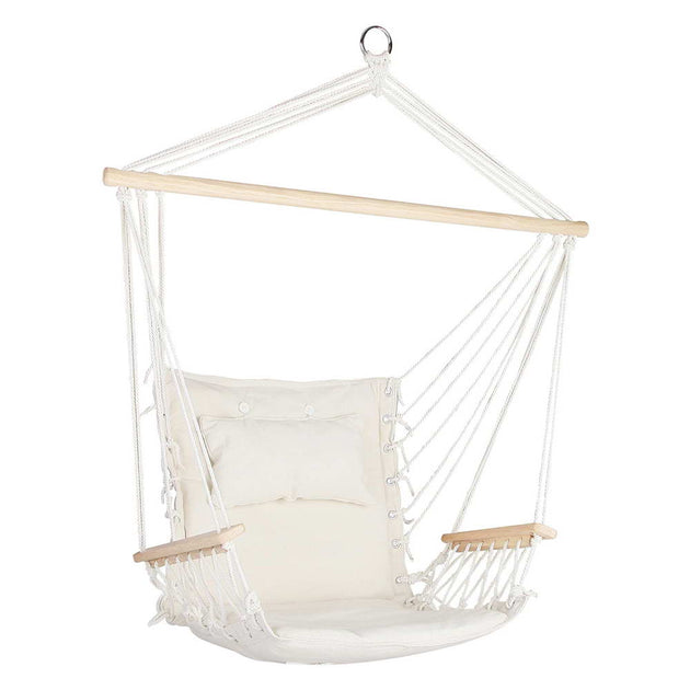 Gardeon Hammock Hanging Swing Chair - Cream - Delldesign Living - Home & Garden > Hammocks - free-shipping
