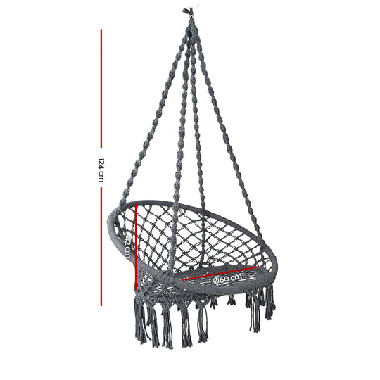 Gardeon Hammock Swing Chair - Grey - Delldesign Living - Home & Garden > Hammocks - free-shipping