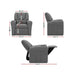 Keezi Kids Recliner Chair Grey Linen Soft Sofa Lounge Couch Children Armchair - Delldesign Living - Baby & Kids > Kid's Furniture - free-shipping