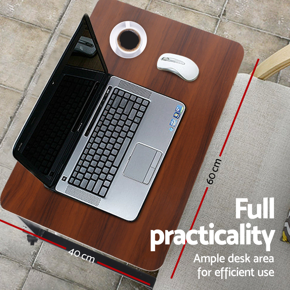 Artiss Laptop Table Desk Portable - Dark Wood - Delldesign Living - Furniture > Office - free-shipping