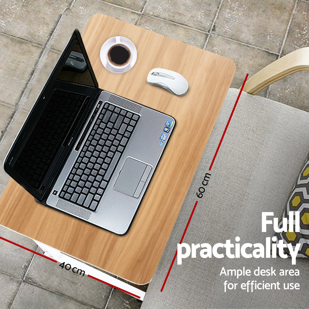 Artiss Laptop Table Desk Portable - Light Wood - Delldesign Living - Furniture > Office - free-shipping