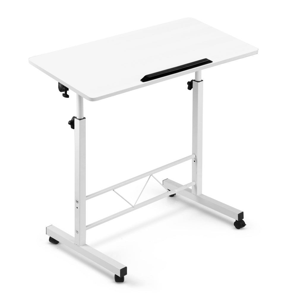 Portable Mobile Laptop Desk Notebook Computer Height Adjustable Table Sit Stand Study Office Work White - Delldesign Living - Furniture > Office - free-shipping