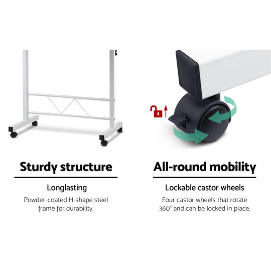 Portable Mobile Laptop Desk Notebook Computer Height Adjustable Table Sit Stand Study Office Work White - Delldesign Living - Furniture > Office - free-shipping