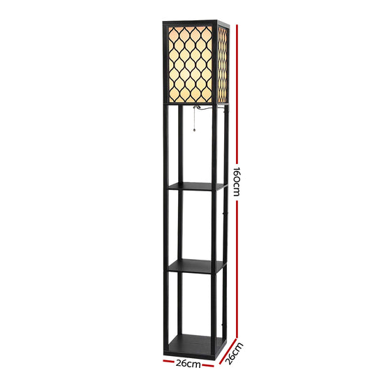 Artiss Floor Lamp Storage Shelf LED Lamps Vintage Standing Reading Light Bedroom - Delldesign Living - Furniture > Bedroom - free-shipping