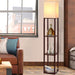 Artiss Shelf Floor Lamp Vintage Wood Reading Light Storage Organizer Home Office - Delldesign Living - Furniture > Bedroom - free-shipping