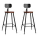 Set of 2 Artiss Bar Stools Pinewood Metal - Black and Wood - Delldesign Living - Furniture > Bar Stools & Chairs - free-shipping