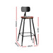 Set of 2 Artiss Bar Stools Pinewood Metal - Black and Wood - Delldesign Living - Furniture > Bar Stools & Chairs - free-shipping