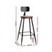 Set of 2 Artiss Bar Stools Pinewood Metal - Black and Wood - Delldesign Living - Furniture > Bar Stools & Chairs - free-shipping