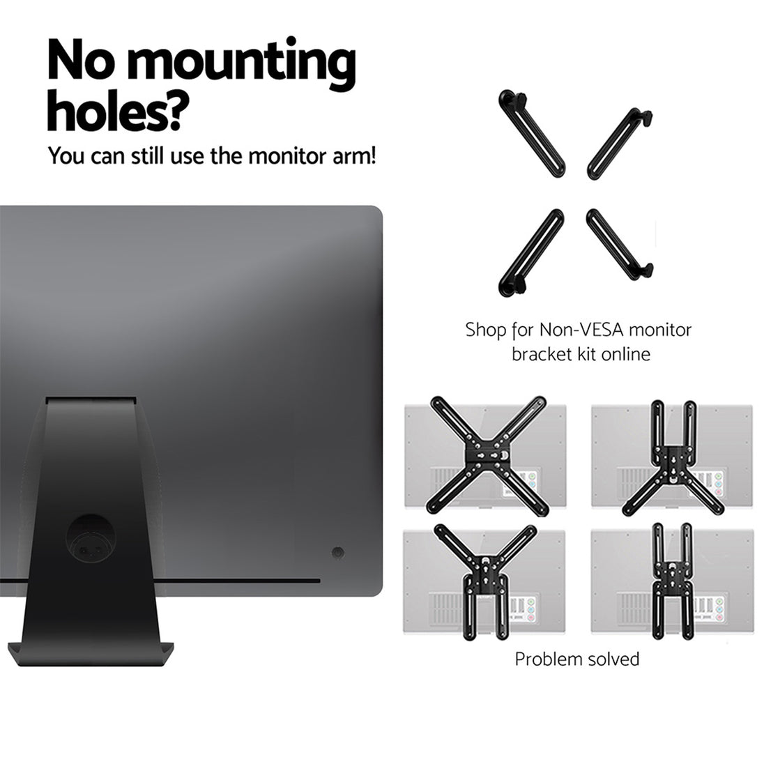 Artiss Monitor Arm Stand Dual Black - Delldesign Living - Furniture > Office - free-shipping