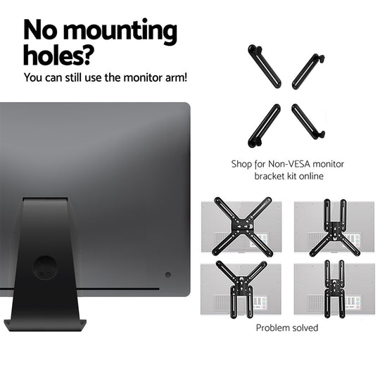 Artiss Monitor Arm Stand Dual Black - Delldesign Living - Furniture > Office - free-shipping