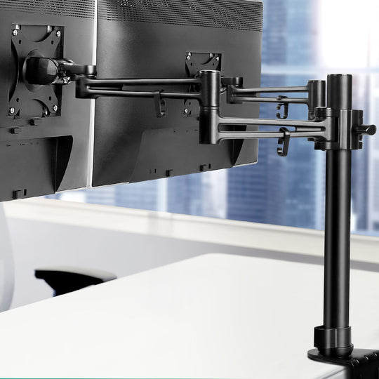 Artiss Monitor Arm Mount Dual Black - Delldesign Living - Furniture > Office - free-shipping