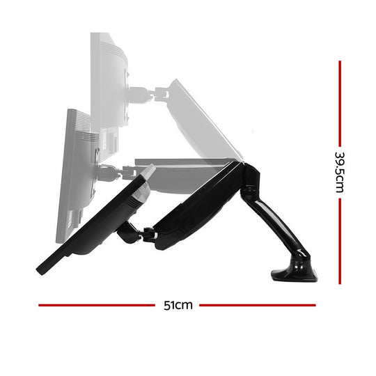 Artiss Monitor Arm Mount Single Gas Black - Delldesign Living - Furniture > Office - free-shipping