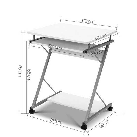 Artiss Metal Pull Out Table Desk - White - Delldesign Living - Furniture > Office - free-shipping, hamptons