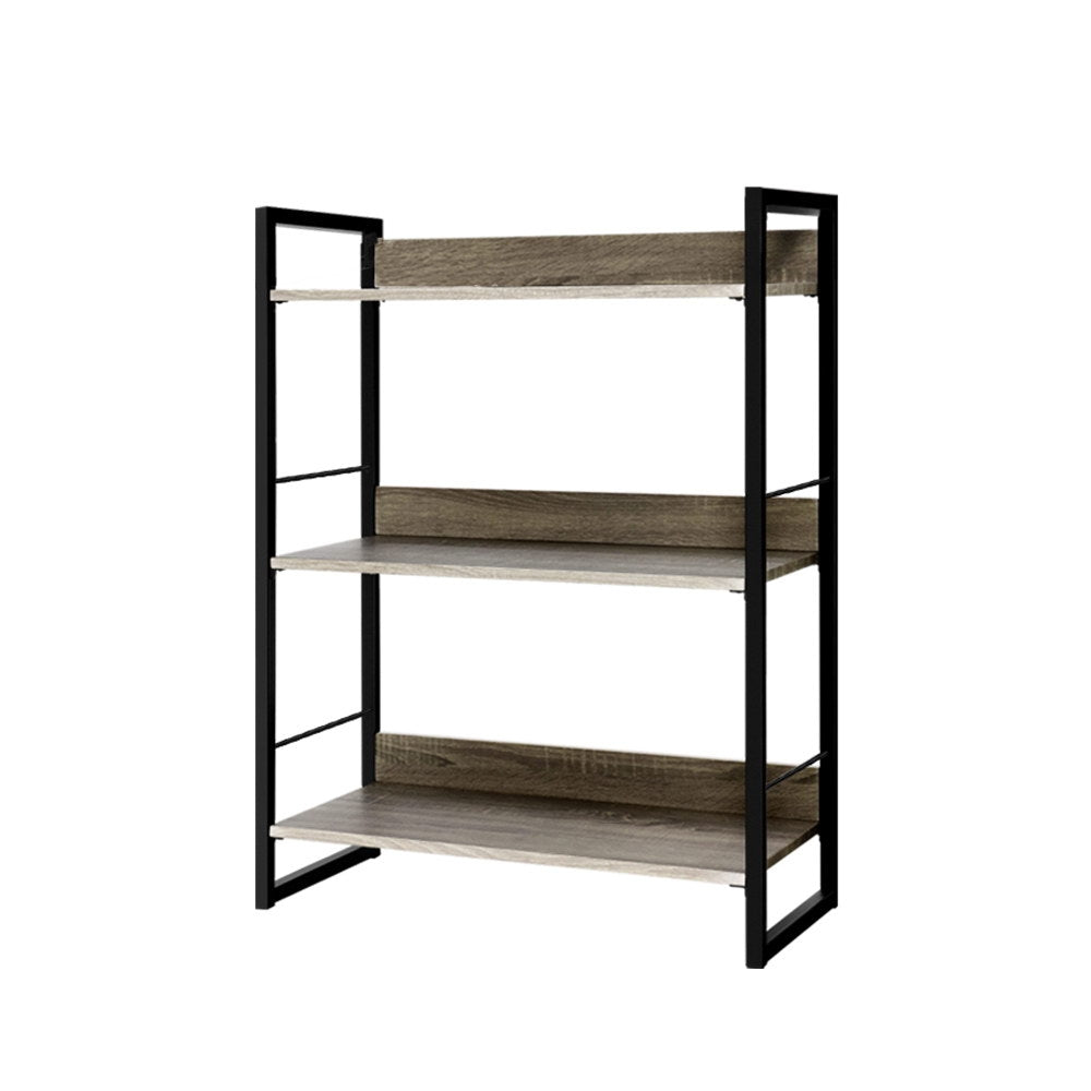 Artiss Bookshelf Display Shelves Metal Bookcase Wooden Book Shelf Wall Storage - Delldesign Living - Furniture > Office - free-shipping