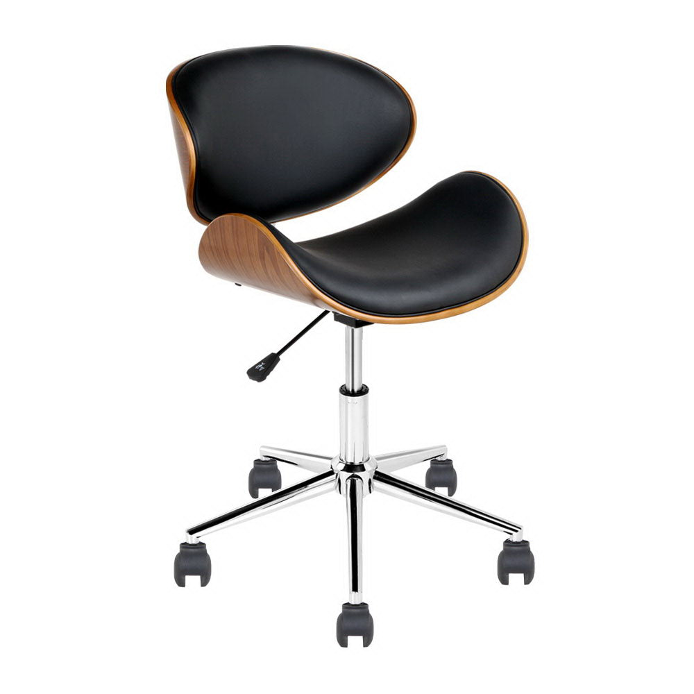 Artiss Leather Office Chair Black - Delldesign Living - Furniture > Office - free-shipping