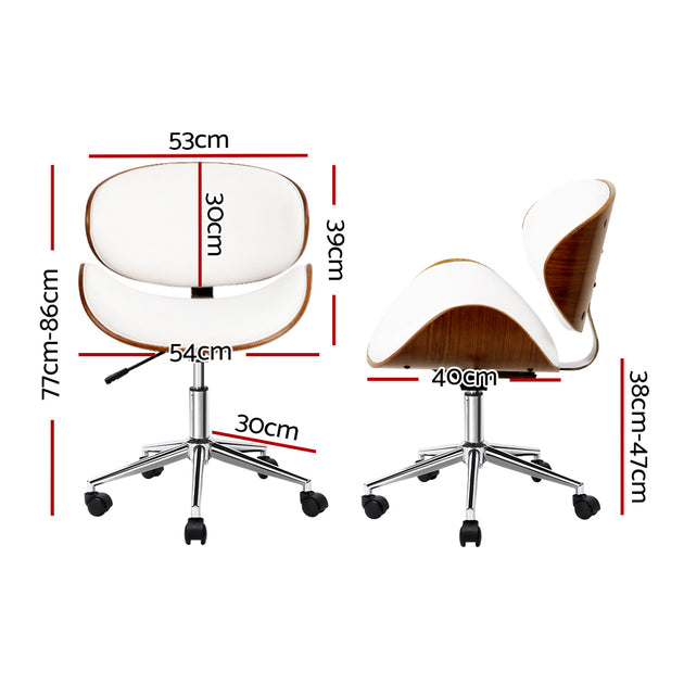 Artiss Leather Office Chair White - Delldesign Living - Furniture > Office - free-shipping, hamptons