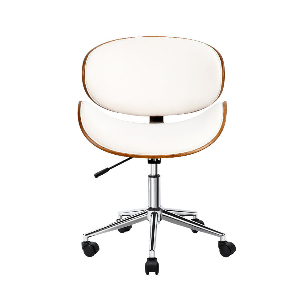 Artiss Leather Office Chair White - Delldesign Living - Furniture > Office - free-shipping, hamptons