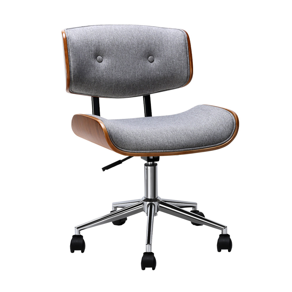 Artiss Wooden Fabric Office Chair Grey - Delldesign Living - Furniture > Office - free-shipping