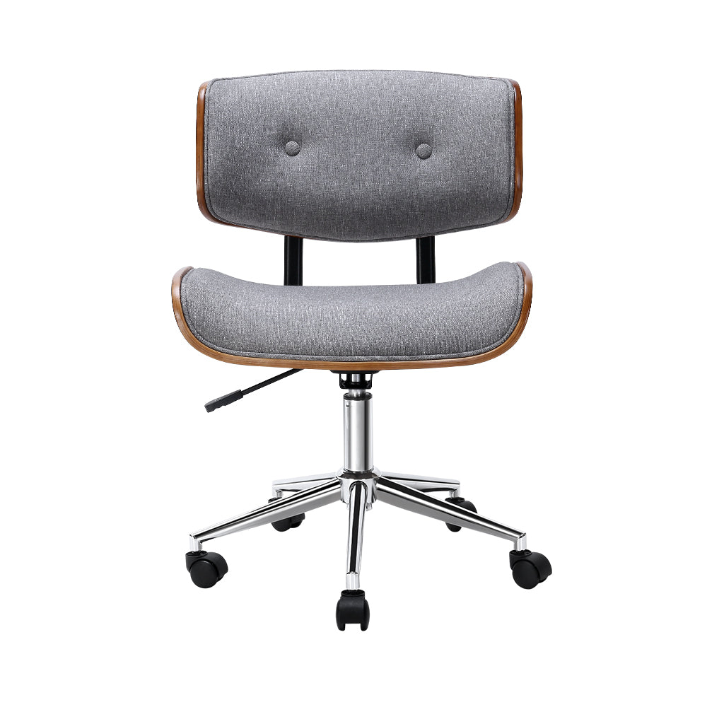 Artiss Wooden Fabric Office Chair Grey - Delldesign Living - Furniture > Office - free-shipping