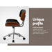 Artiss Wooden Office Chair Black Leather - Delldesign Living - Furniture > Office - free-shipping