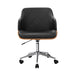 Artiss Wooden Office Chair Computer PU Leather Desk Chairs Executive Black Wood - Delldesign Living - Furniture > Office - free-shipping