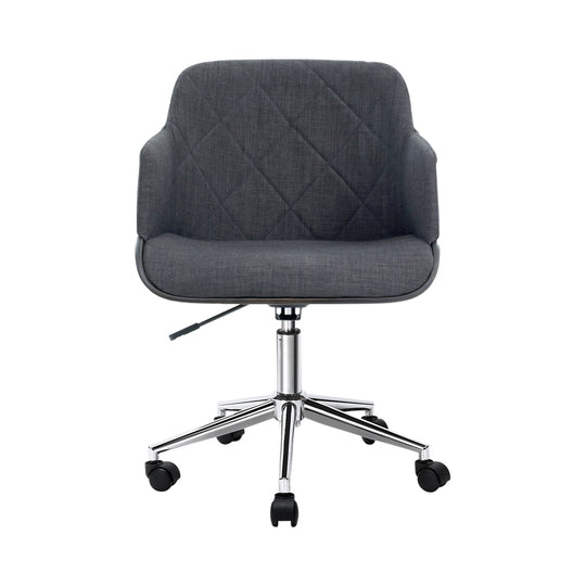 Artiss Wooden Office Chair Computer Gaming Chairs Executive Fabric Grey - Delldesign Living - Furniture > Office - free-shipping