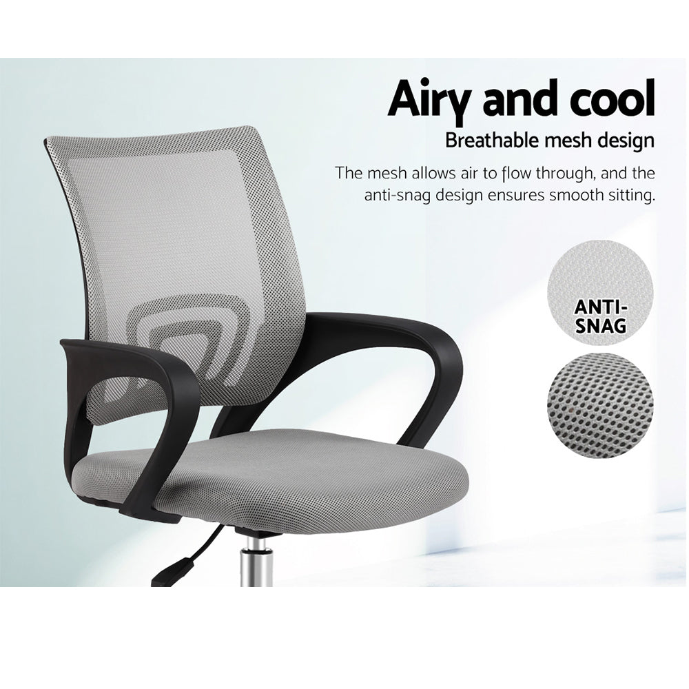 Artiss Office Chair Gaming Chair Computer Mesh Chairs Executive Mid Back Grey - Delldesign Living - Furniture > Office - free-shipping