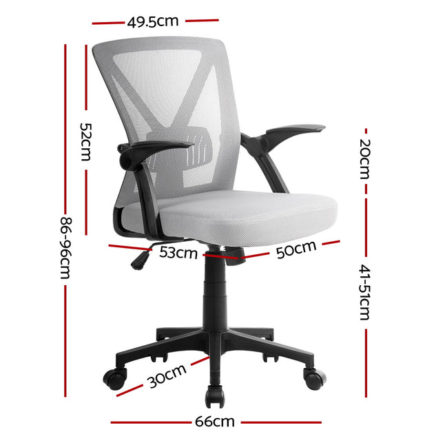 Artiss Office Chair Gaming Executive Computer Chairs Study Mesh Seat Tilt Grey - Delldesign Living - Furniture > Office - free-shipping