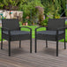 Set of 2 Outdoor Dining Chairs Wicker Chair Patio Garden Furniture Lounge Setting Bistro Set Cafe Cushion Gardeon Black - Delldesign Living - Furniture > Outdoor - free-shipping